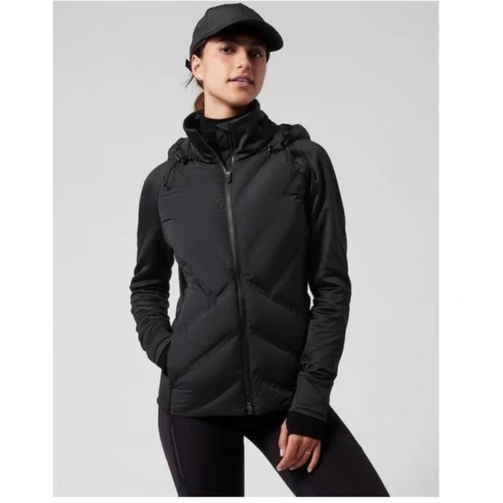 Athleta Quilted Zip Up Hooded Jacket - Picture 1 of 4